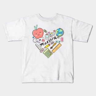 Maestra de Corazón ♥️ Kids T-Shirt